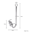 STAINLESS STEEL ANAL HOOK - 3 BALL - 20,30,35mm